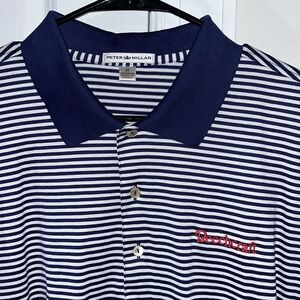 Peter Millar Beechcraft Airplane Aircraft Pilot Tennis Golf Polo Shirt XL Blue